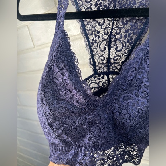 NWT Soma Bralette Lace Racerback Pullover M Medium Navy Blue #0376 - Picture 3 of 10
